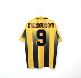 1996/97 FERGUSON #9 Everton Vintage Umbro Away Football Shirt (L)