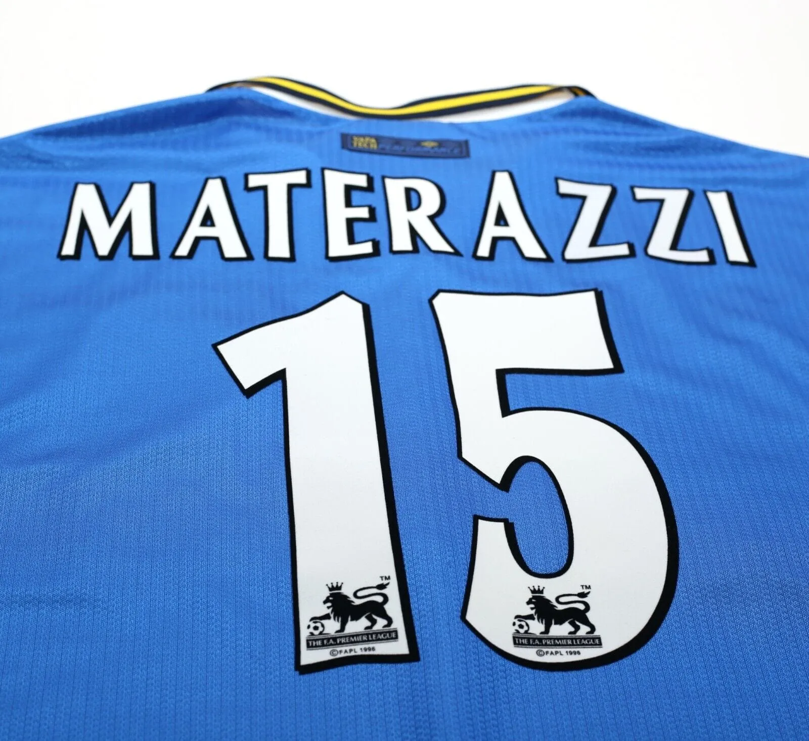 1997/99 MATERAZZI #15 Everton Vintage Umbro Home Football Shirt (XL) Italy Inter