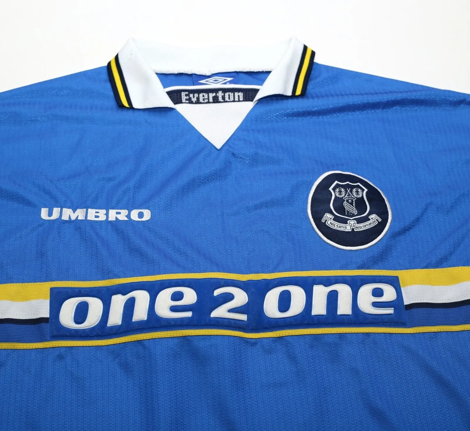 1997/99 MATERAZZI #15 Everton Vintage Umbro Home Football Shirt (XL) Italy Inter