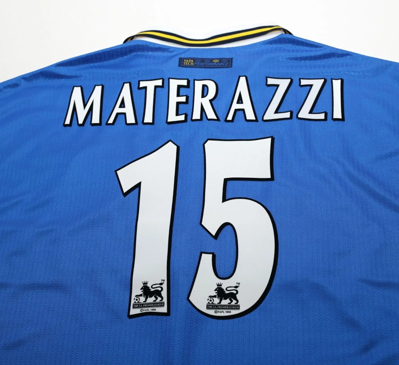 1997/99 MATERAZZI #15 Everton Vintage Umbro Home Football Shirt (XL) Italy Inter