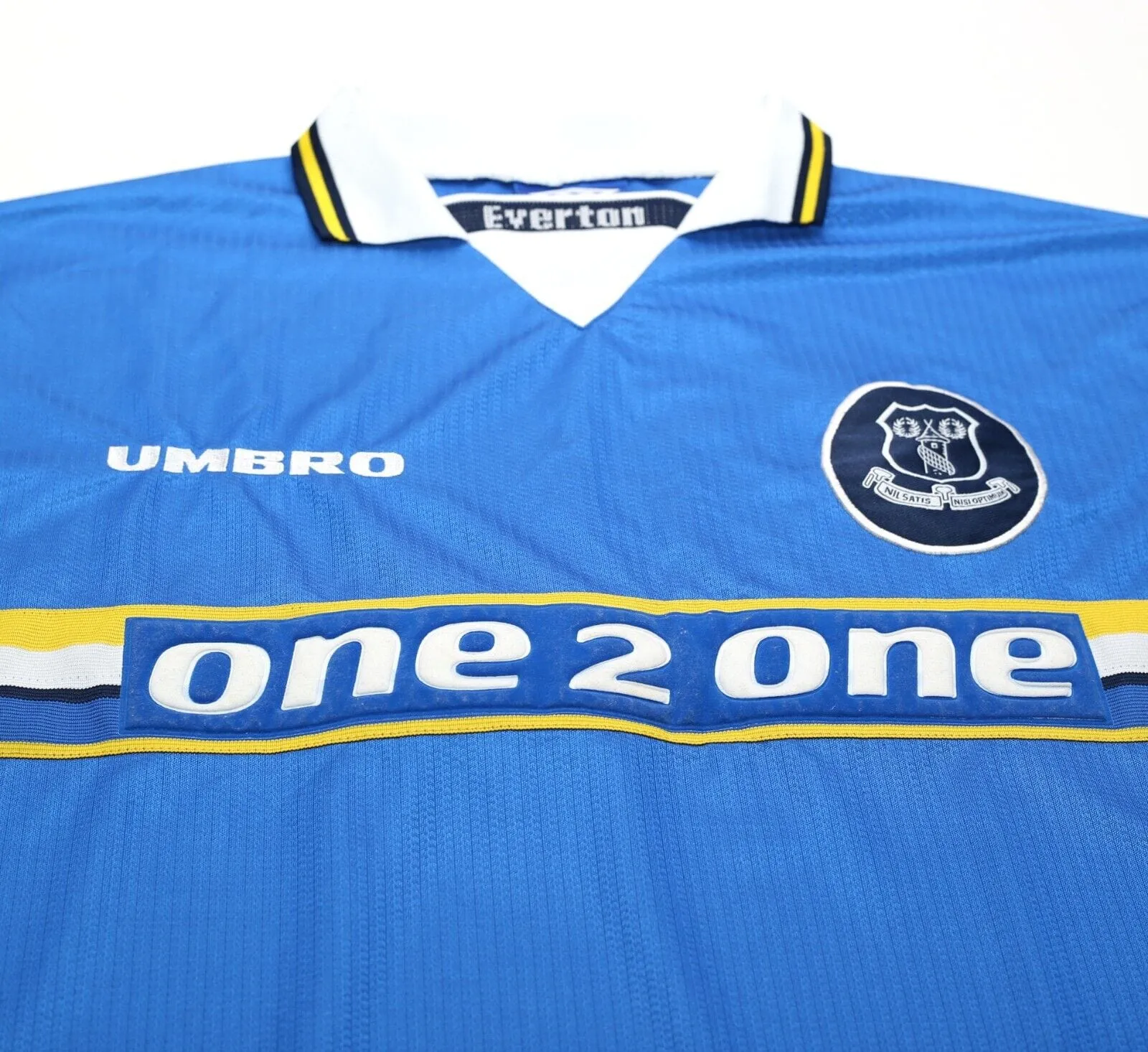 1997/99 MATERAZZI #15 Everton Vintage Umbro Home Football Shirt (XL) Italy Inter