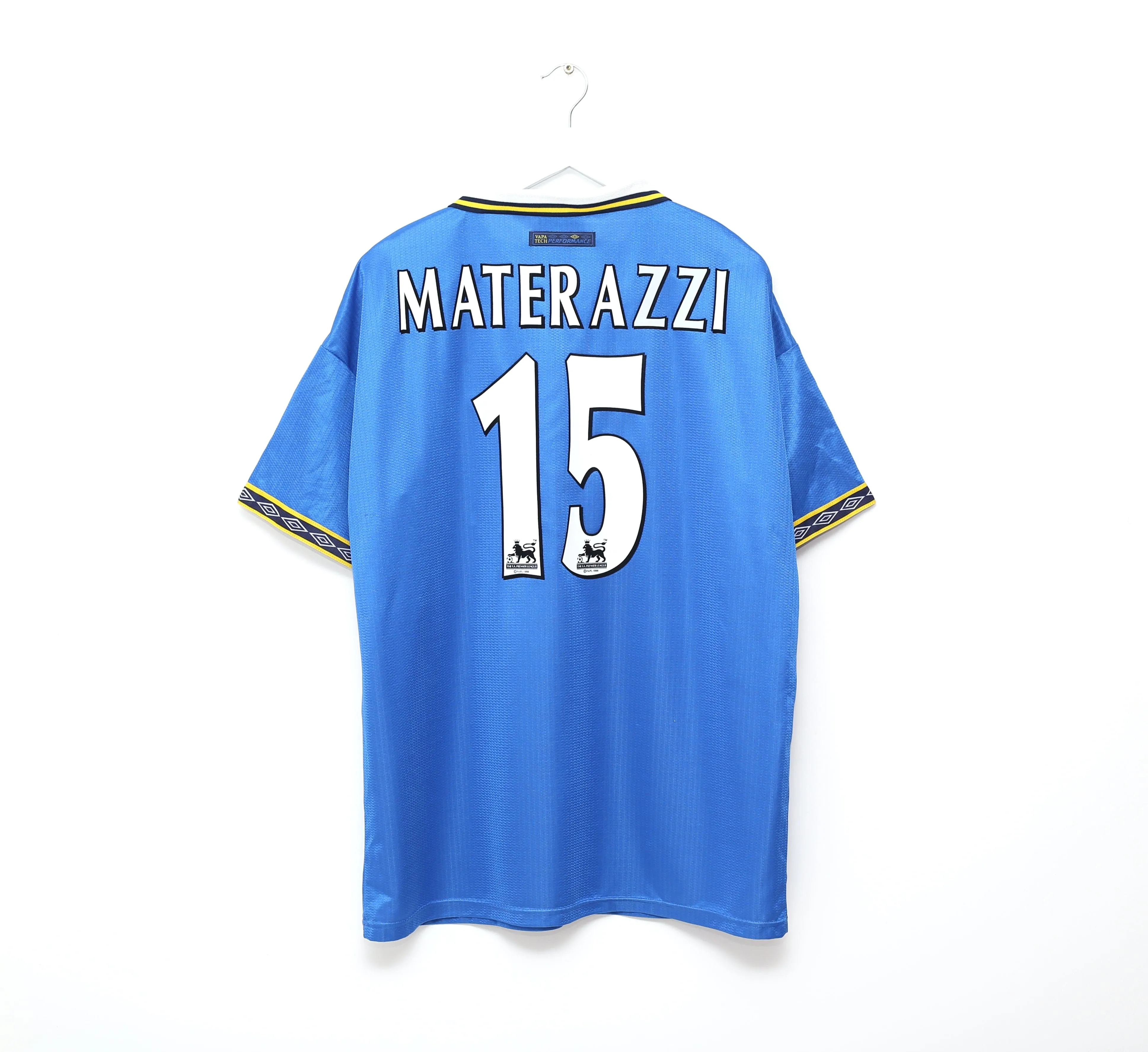 1997/99 MATERAZZI #15 Everton Vintage Umbro Home Football Shirt (XL) Italy Inter