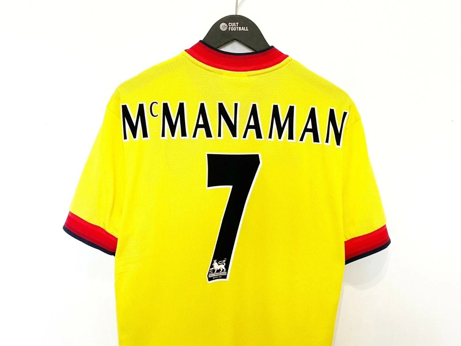 1997/99 McMANAMAN #7 Liverpool Vintage Reebok Away Football Shirt Jersey (S)