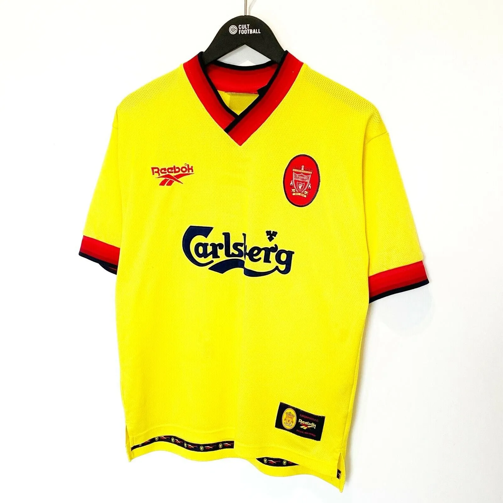 1997/99 McMANAMAN #7 Liverpool Vintage Reebok Away Football Shirt Jersey (S)