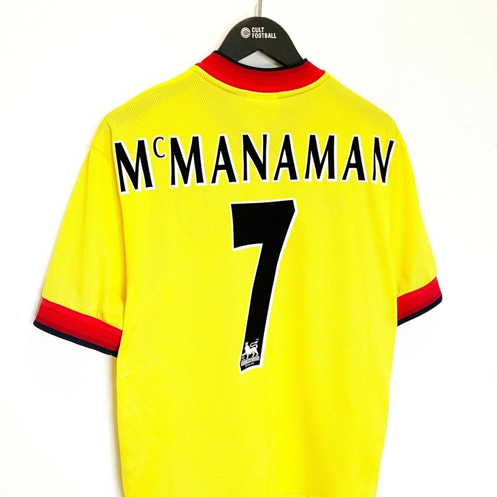 1997/99 McMANAMAN #7 Liverpool Vintage Reebok Away Football Shirt Jersey (S)