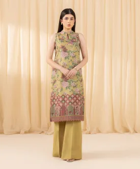 2 Piece - Printed Silk Suit