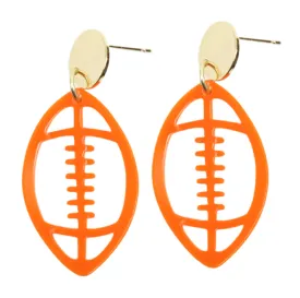 Acrylic Football Earring - Orange