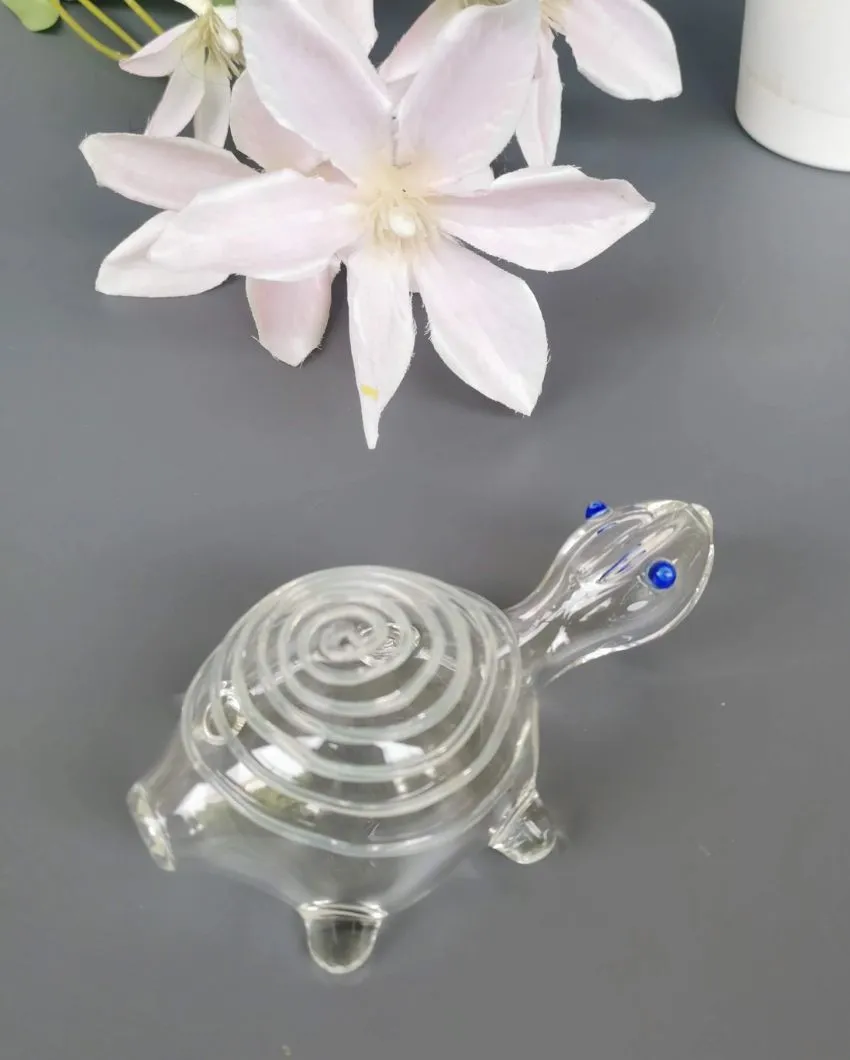 Adorable Good Luck Glass Turtle | Multiple Colors | 13 x 3 inches