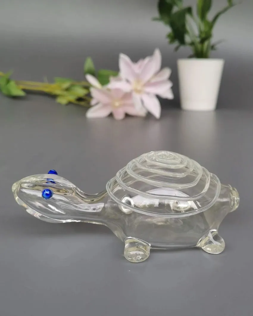 Adorable Good Luck Glass Turtle | Multiple Colors | 13 x 3 inches