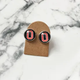 Black "O" Stud Earrings