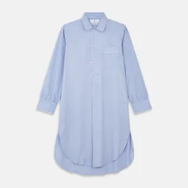 Blue Piped Sea Island Quality Cotton Nightshirt