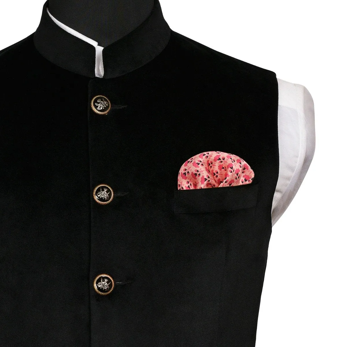 Chokore Pink Silk Pocket Square - Indian At Heart line