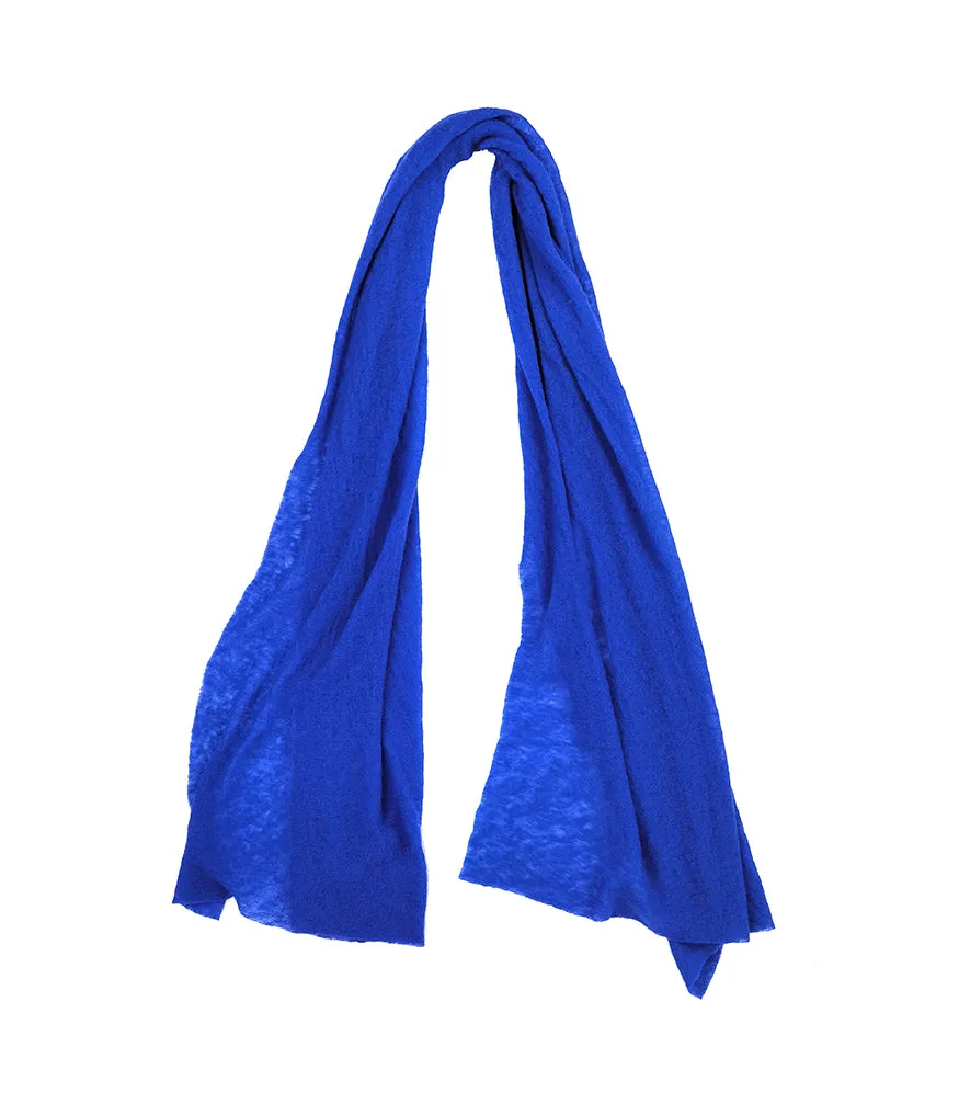 Cobalt Blue Small Cashmere Plain Scarf