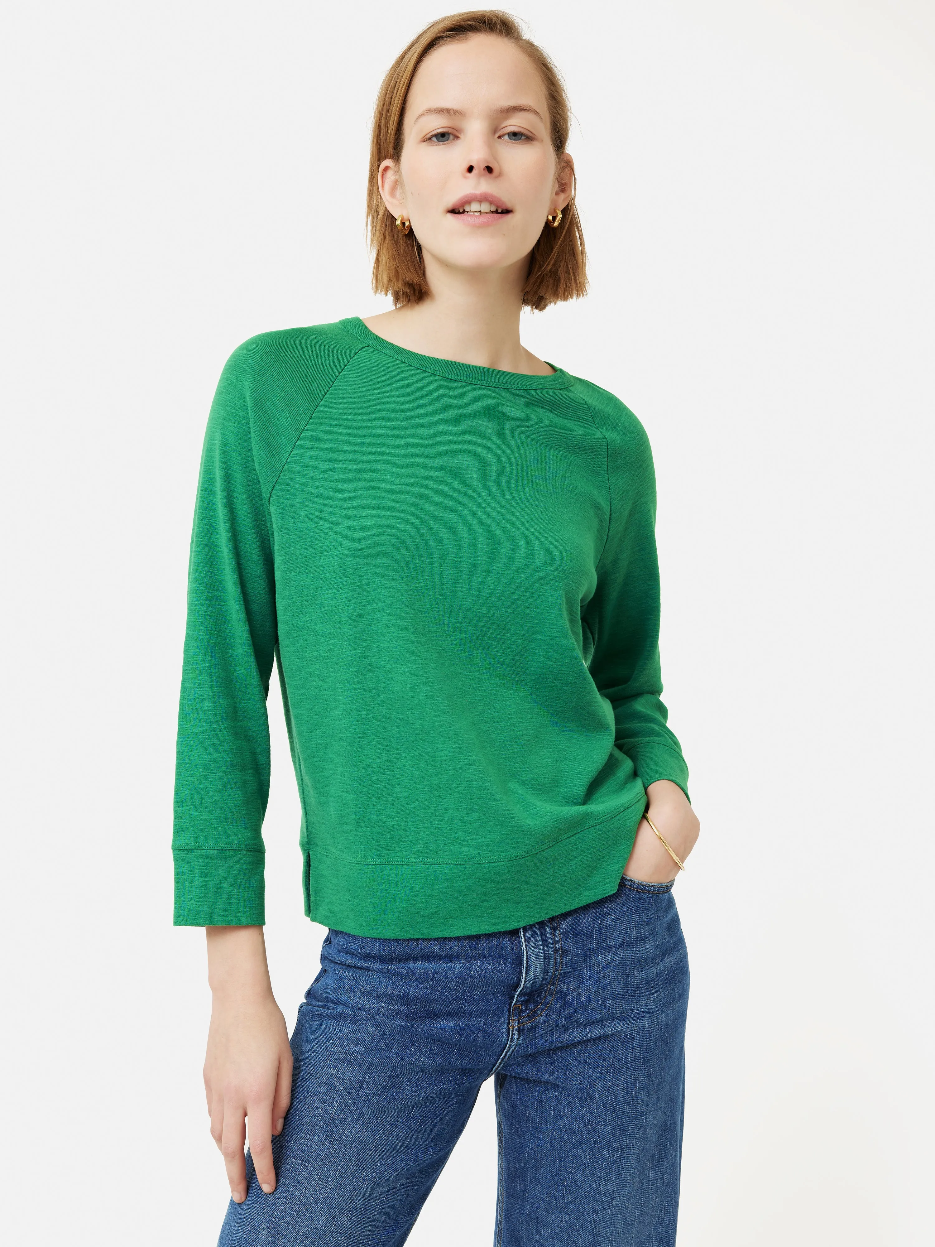 Cotton Luxe Raglan Tee | Green