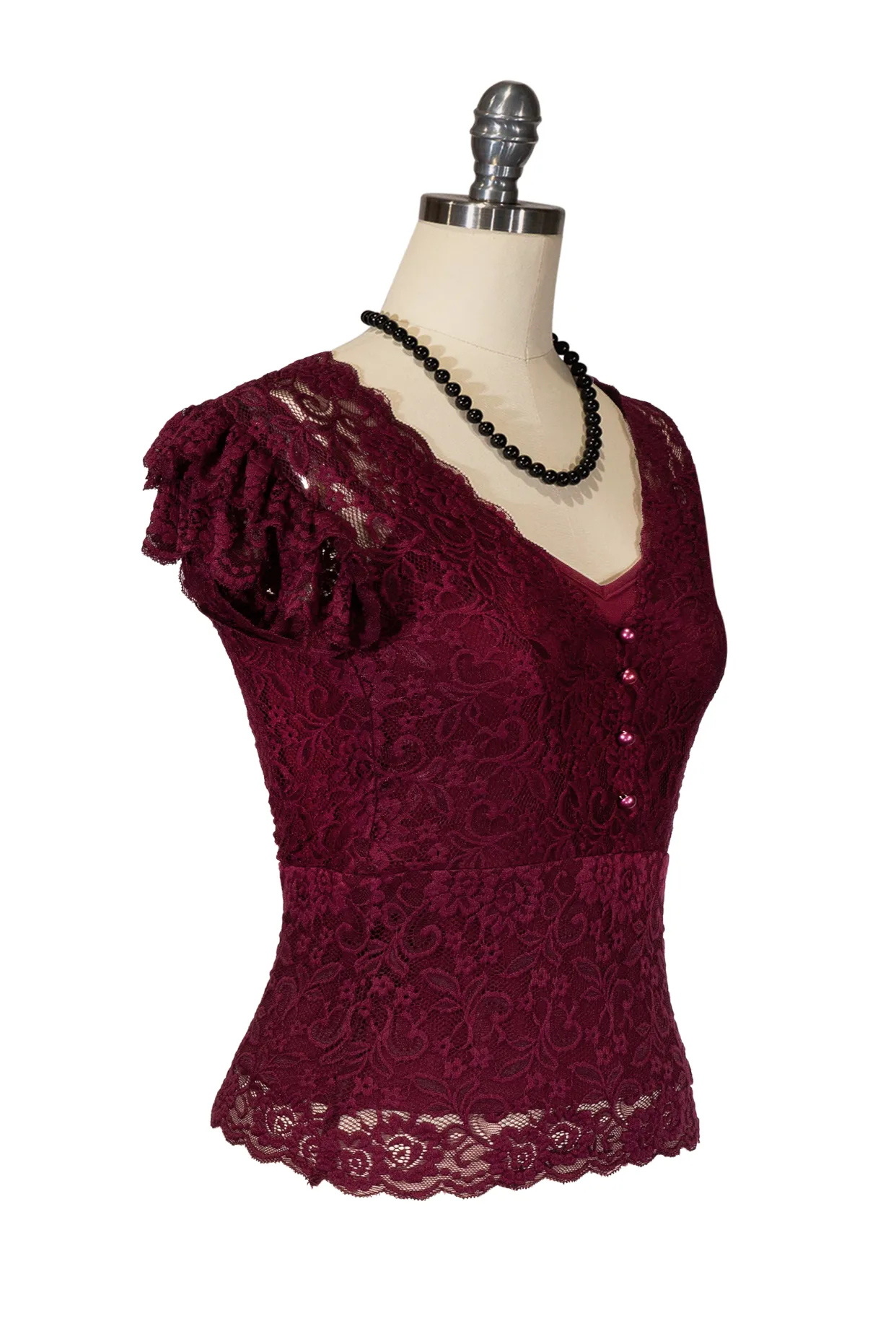 D'Amour Lace Top (Burgundy)