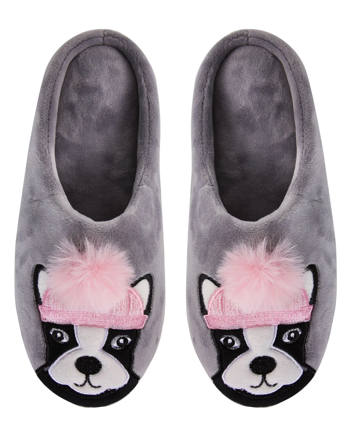 Dog Dame Plush Hard Sole Slippers