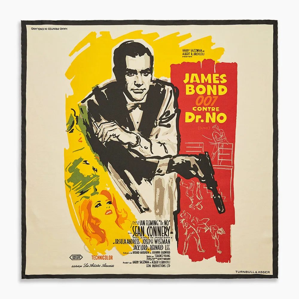 DR. NO Yellow and Blue Poster Silk Pocket Square