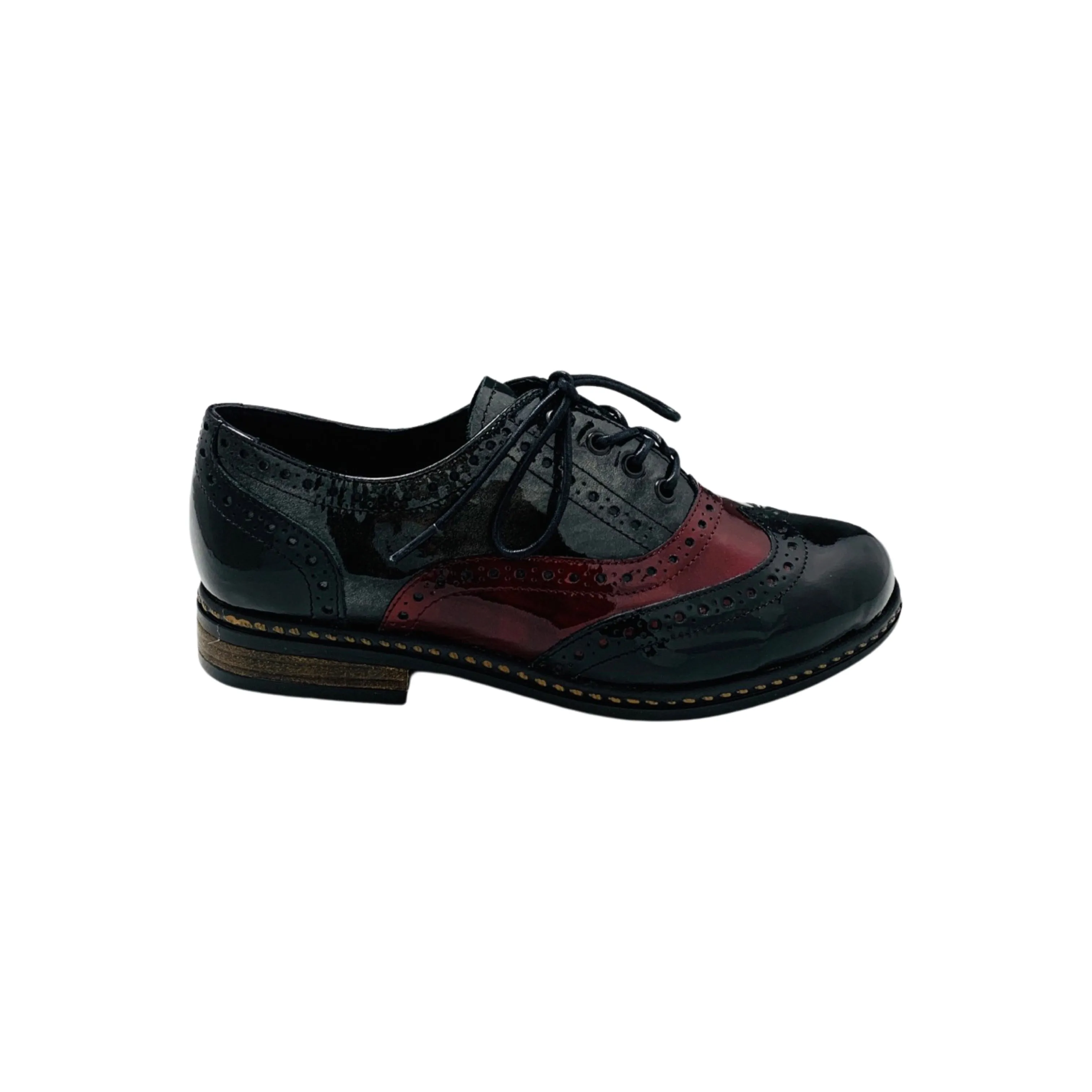 Edoba Black Burgundy Patent Lace up