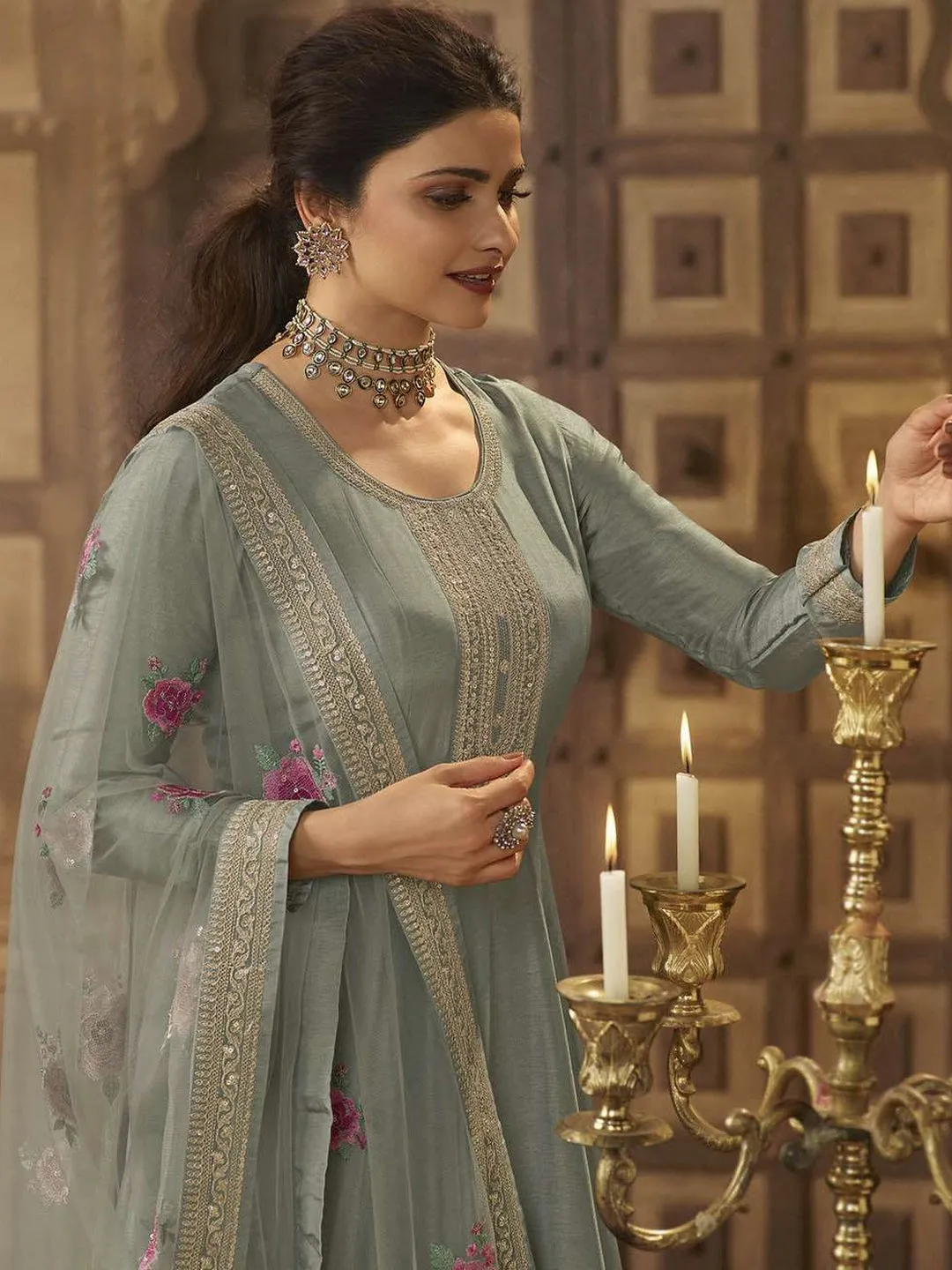 Embroidered Art Silk - Anarkali