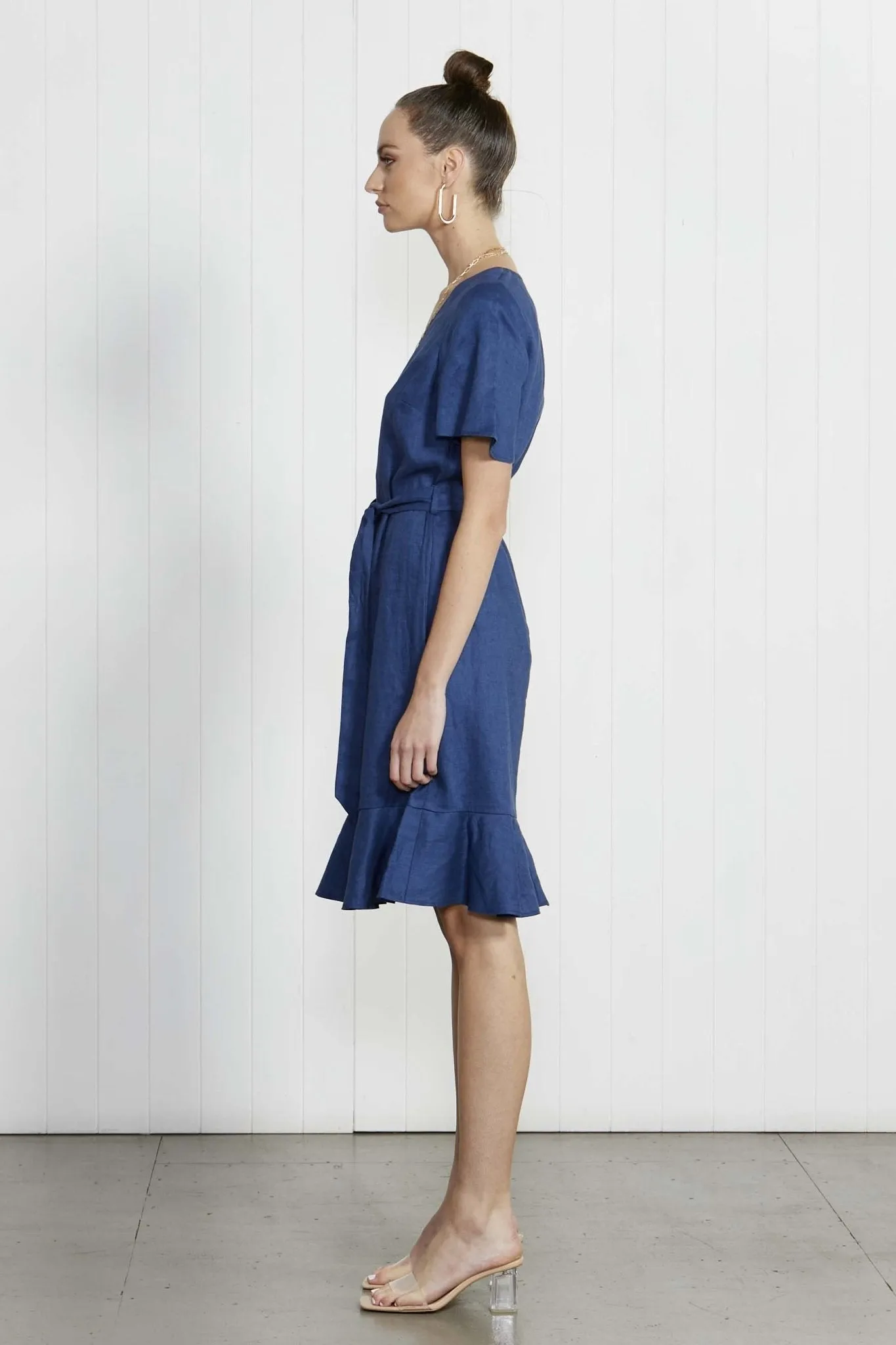 Fate   Becker Temptation Linen Dress in Azure