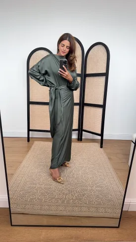 Femi Wrap dress in olive