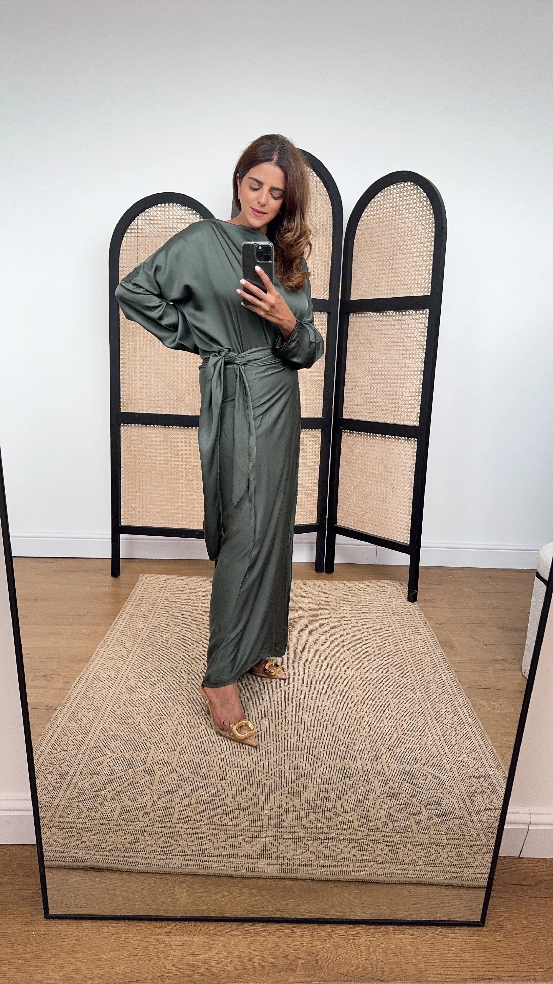 Femi Wrap dress in olive