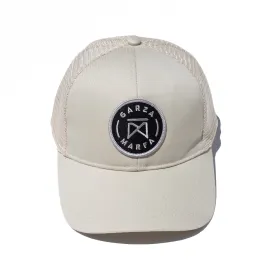 Garza Marfa Mesh Cap - Sand Cap with Grey logo.