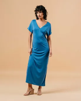 Grace & Mila - Margaux V Neck Bleu Long Dress