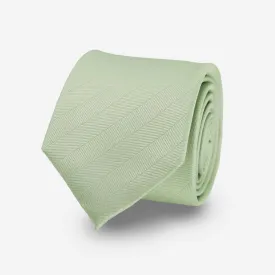 Herringbone Vow Sage Green Tie