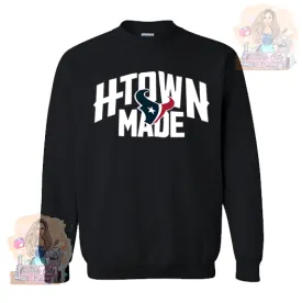 HTOWN Made WHITE Font-BLACK sweater