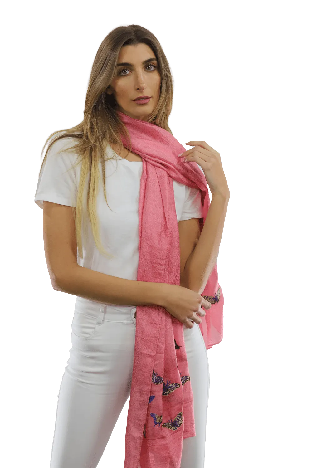 La Fiorentina Butterfly scarves- Pink