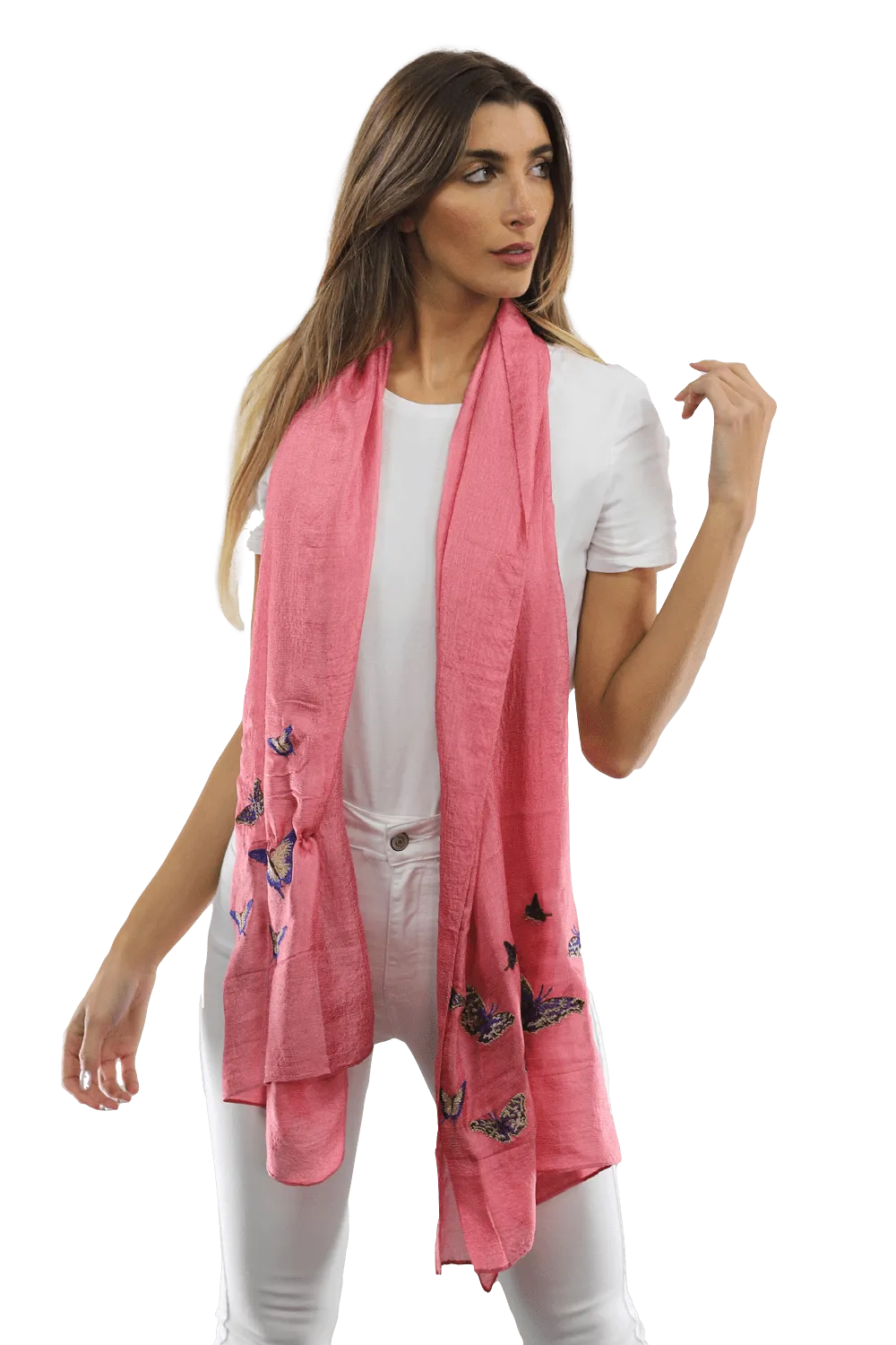 La Fiorentina Butterfly scarves- Pink