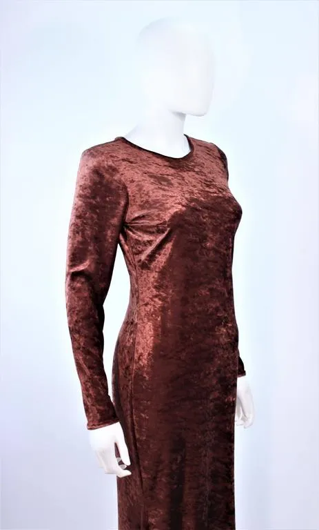 MARLY THOMAS Copper Long Sleeve Velvet Dress Size 4-6