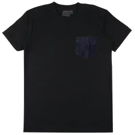 Pocket Tee - Black   Slub Nep Rinsed Denim