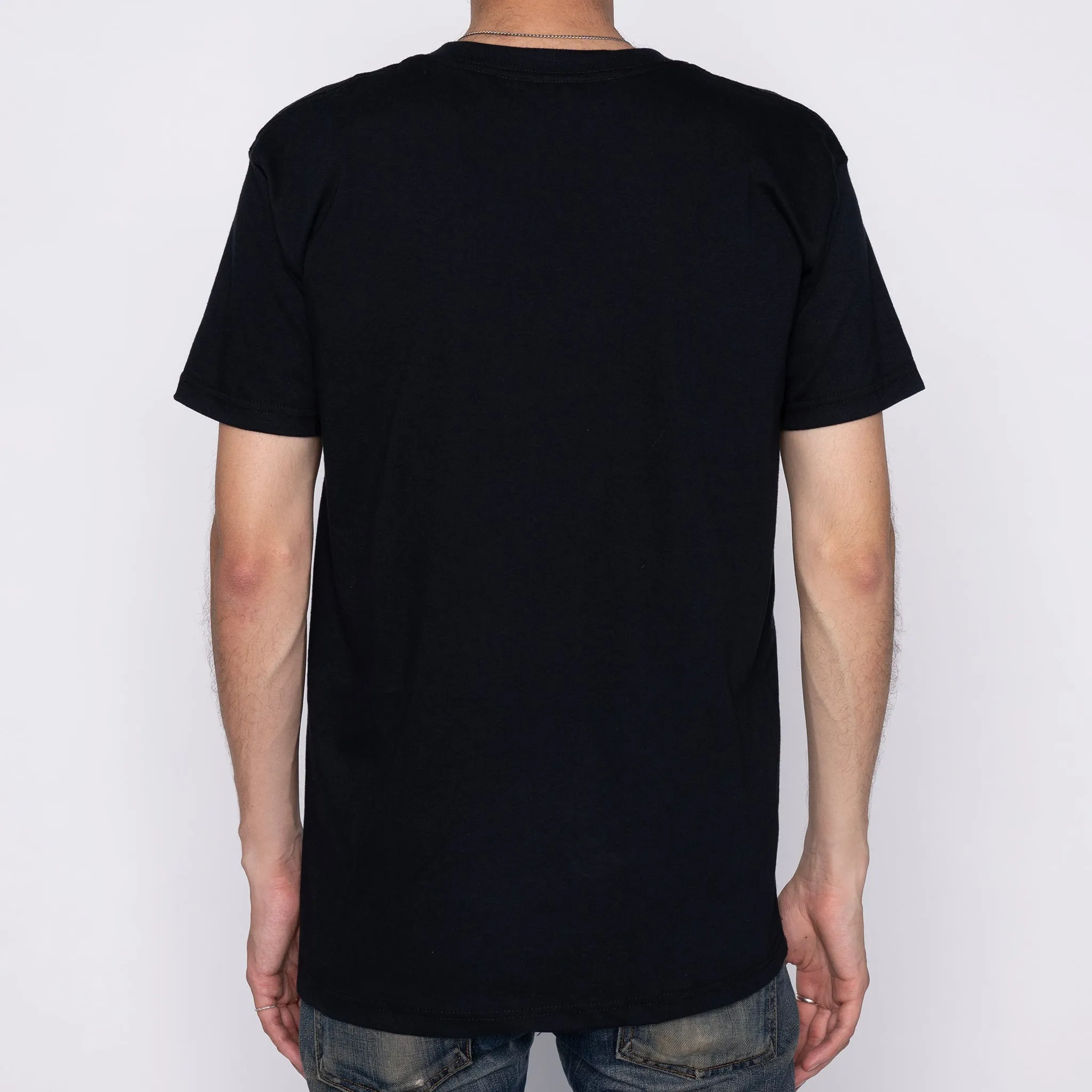 Pocket Tee - Black   Slub Nep Rinsed Denim