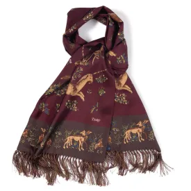 Silk Unicorn Print Tasseled Tubular Scarf