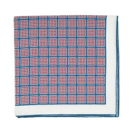 Sovereign Grade White/Sky Blue Quadrant Pocket Square