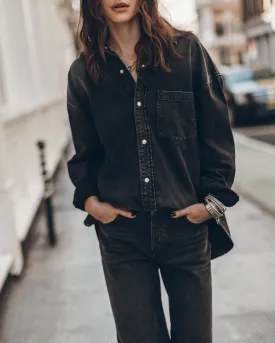 The Black Loose Denim Shirt